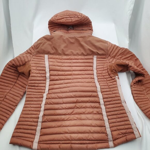 🏔️KÜHL PROJEKT Down Puffer Jacket | Hooded Quilted Insulated Coat | Nude/Tan M - Picture 3 of 14